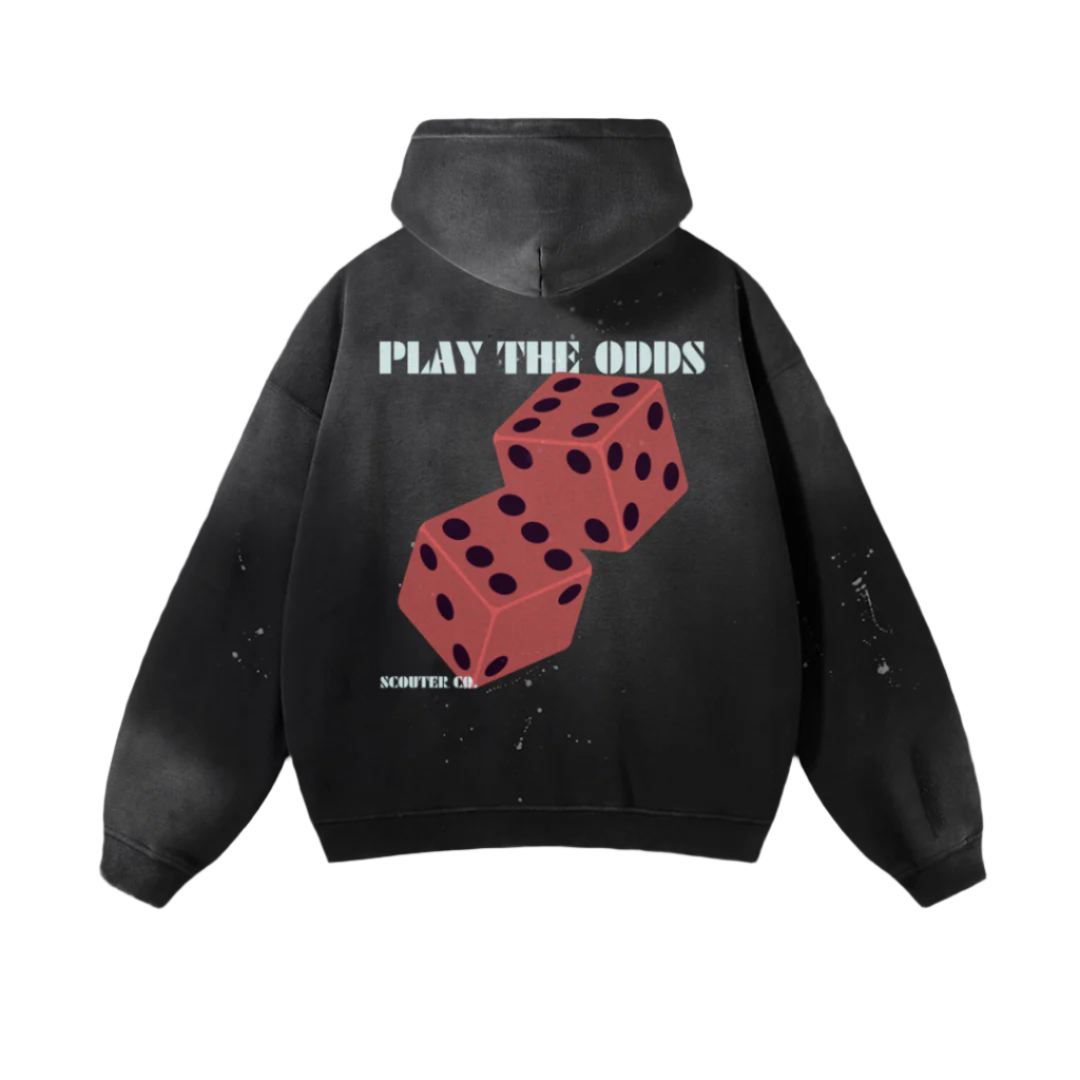 Play The Odds Vintage Wash Frayed Hoodie