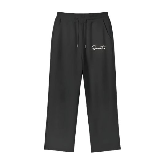STRAIGHT LEG "SCOUTER" SWEATS / BLACK