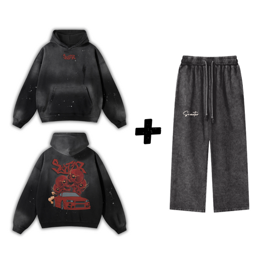 GTR R34 ACID WASH HOODIE + ACID WASHED SWEATS