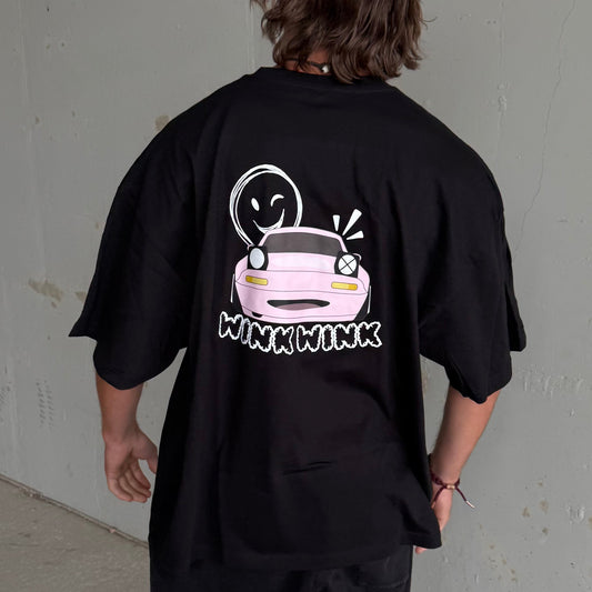 Wink Wink Miata Oversized Tee