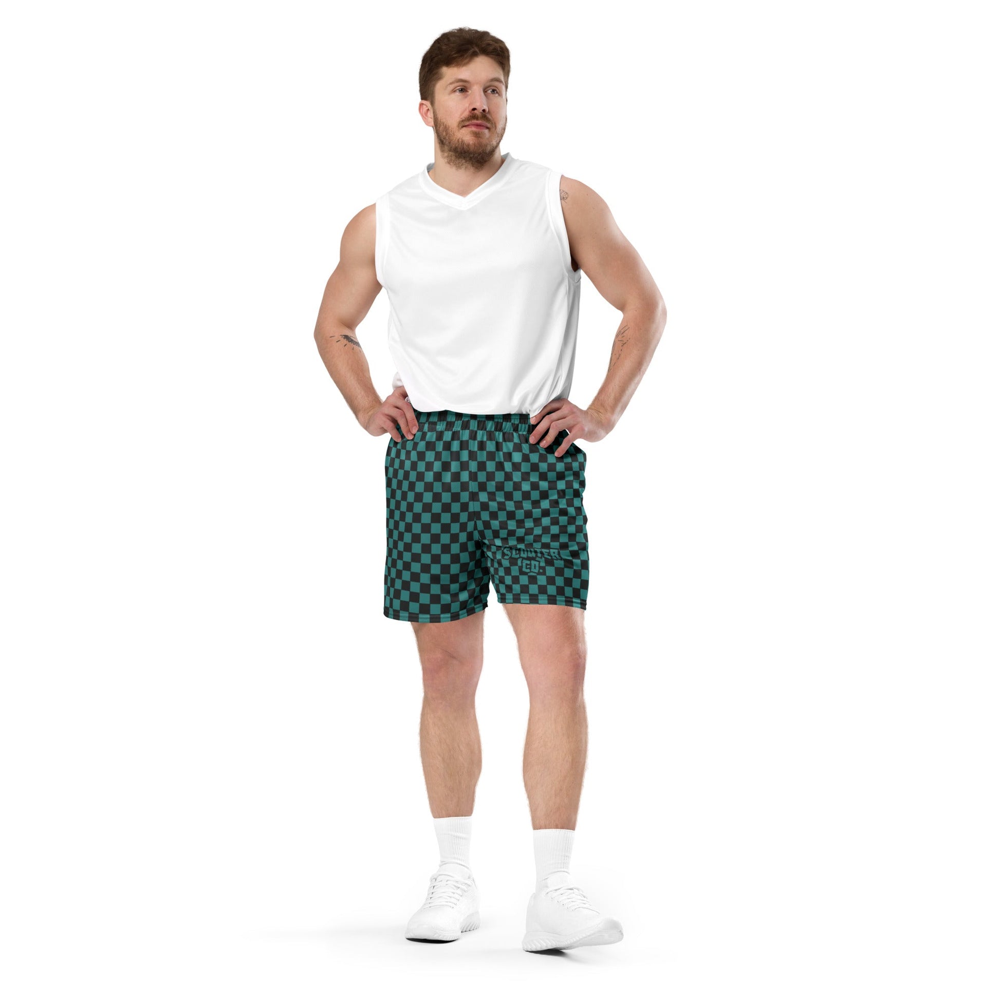 Checkered Scouter Shorts - Green - SCOUTER.CO