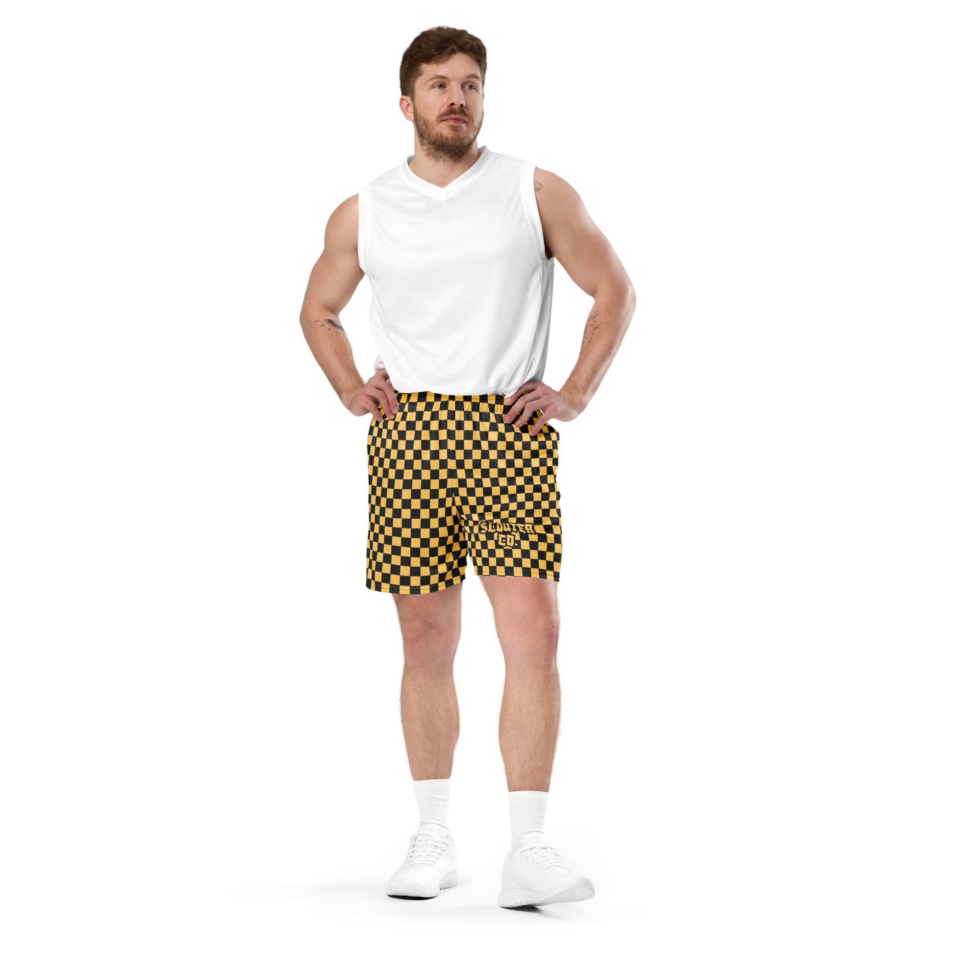 Checkered Scouter Shorts - Yellow - SCOUTER.CO