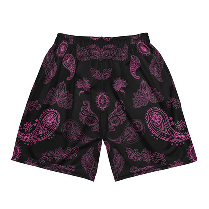 Honeycomb Mesh Bandana Shorts - Black / Pink - SCOUTER.CO