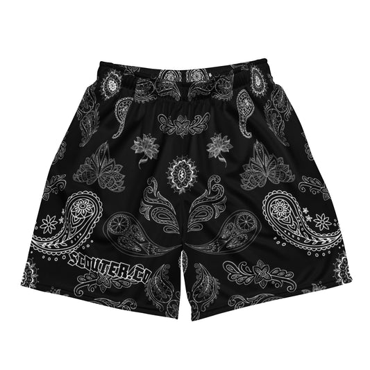 Honeycomb Mesh Bandana Shorts - Black / White - SCOUTER.CO