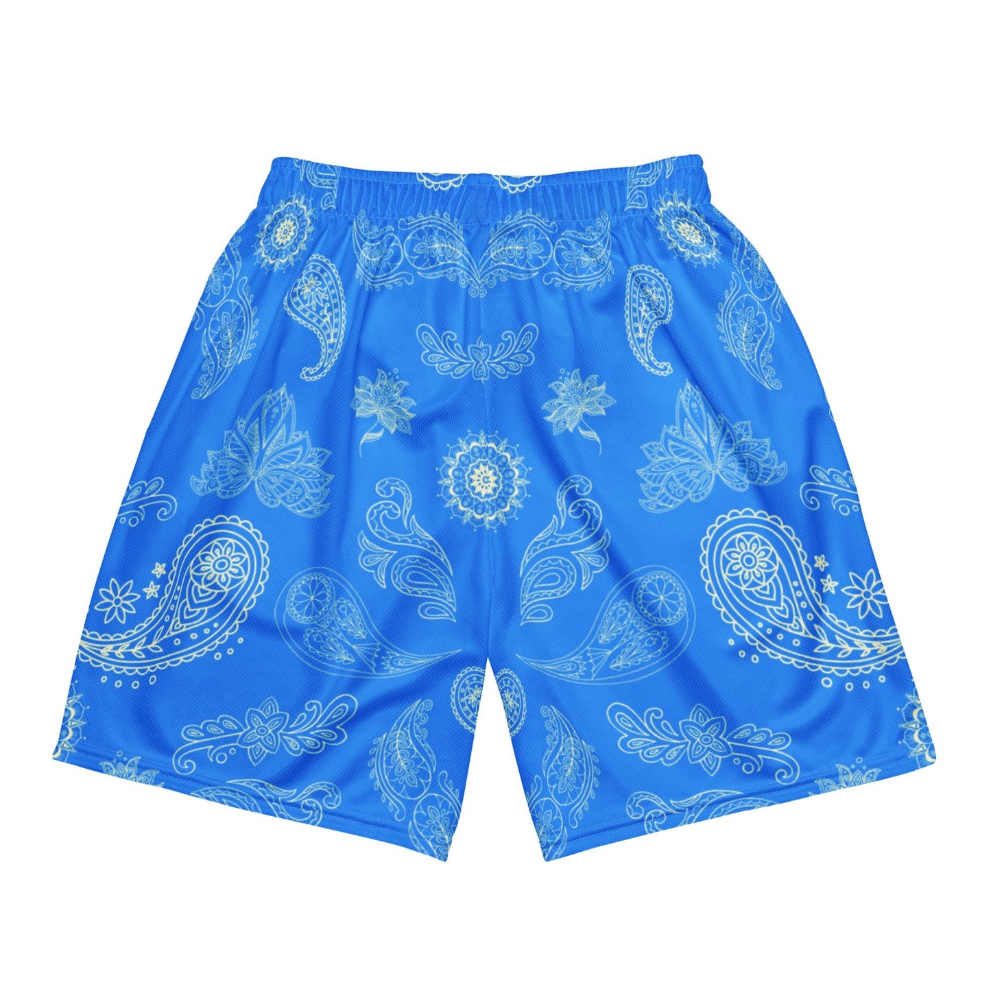 Honeycomb Mesh Bandana Shorts - Blue / Cream - SCOUTER.CO