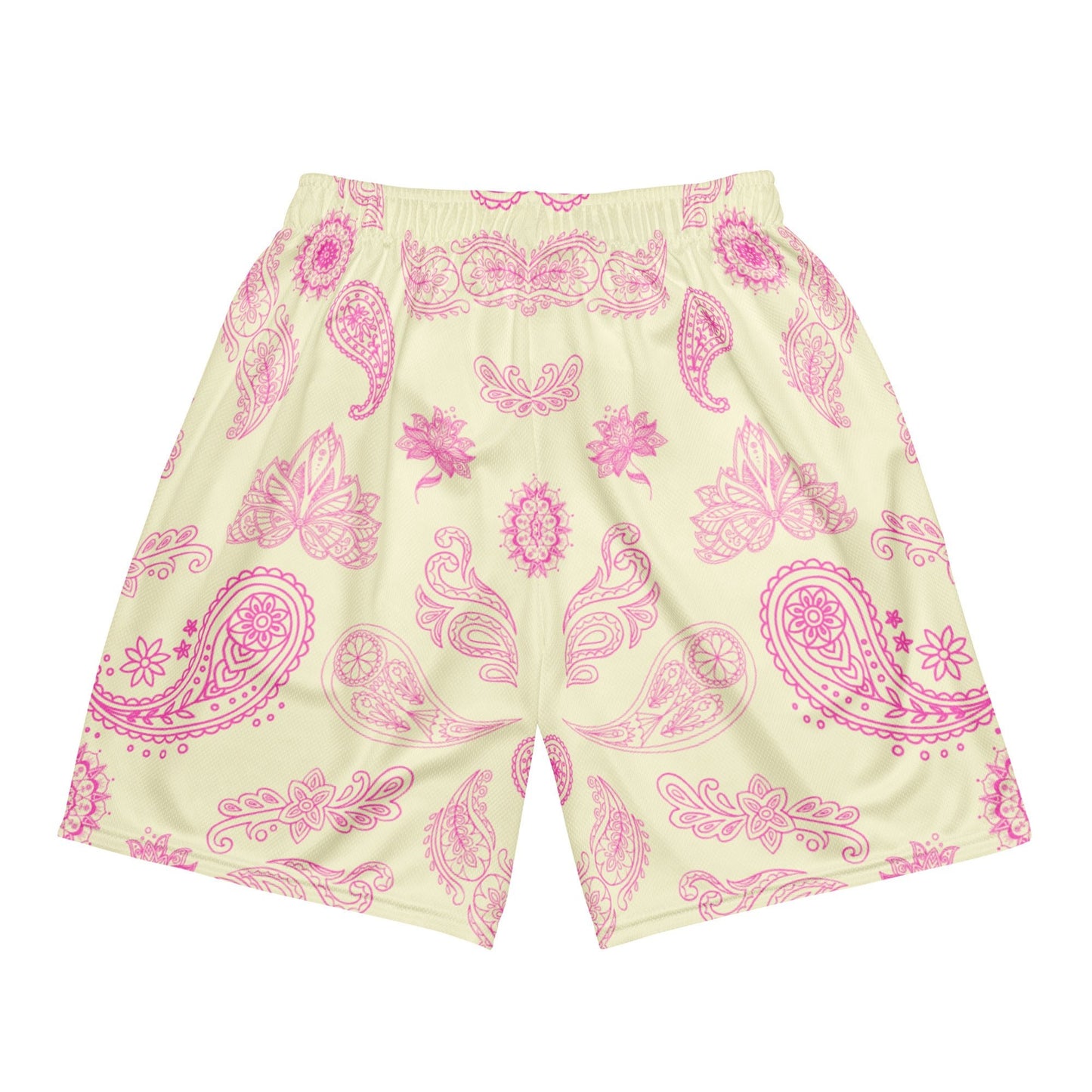 Honeycomb Mesh Bandana Shorts - Cream / Pink - SCOUTER.CO