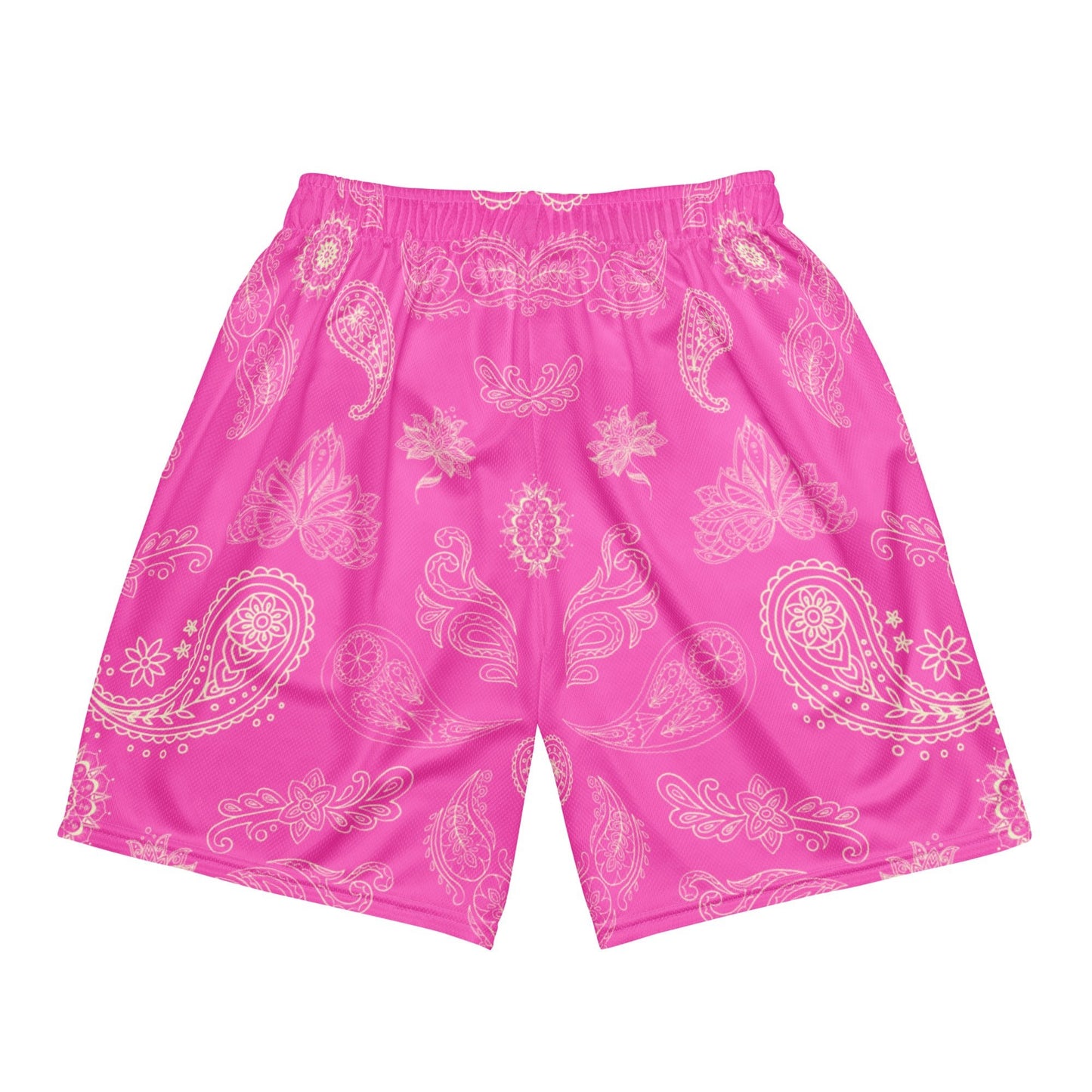 Honeycomb Mesh Bandana Shorts - Pink / Cream - SCOUTER.CO