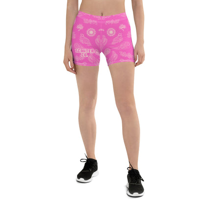 Paisley Biker Shorts - Pink / Cream - SCOUTER.CO