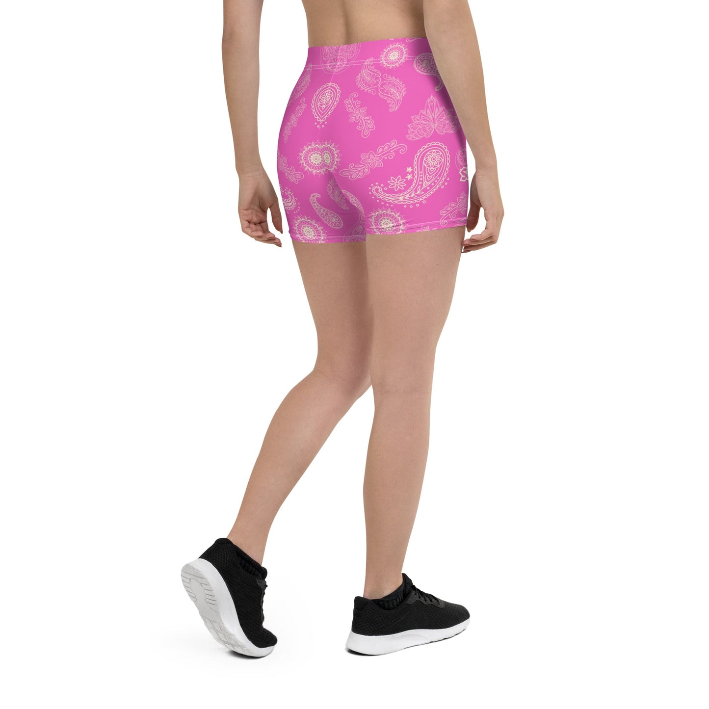 Paisley Biker Shorts - Pink / Cream - SCOUTER.CO