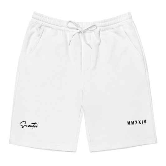 Signature "Scouter" Fleece Shorts - White - SCOUTER.CO