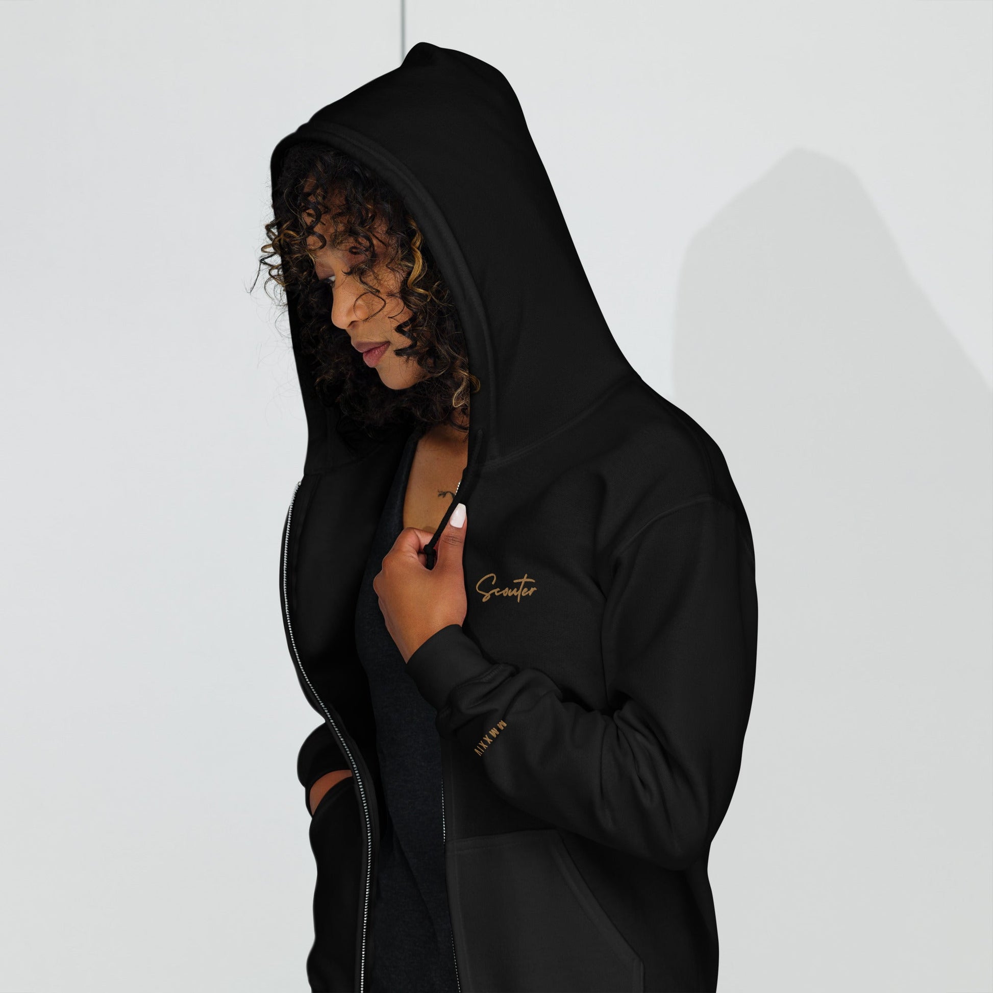 Signature "Scouter" Zip - Up Hoodie - Black - SCOUTER.CO