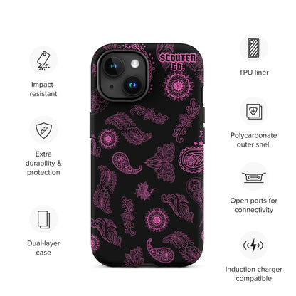 Tough Dual Layer iPhone® Case - Bandana Black / Pink - SCOUTER.CO