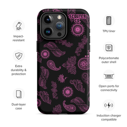 Tough Dual Layer iPhone® Case - Bandana Black / Pink - SCOUTER.CO