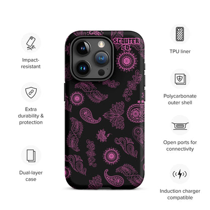 Tough Dual Layer iPhone® Case - Bandana Black / Pink - SCOUTER.CO