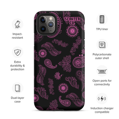 Tough Dual Layer iPhone® Case - Bandana Black / Pink - SCOUTER.CO