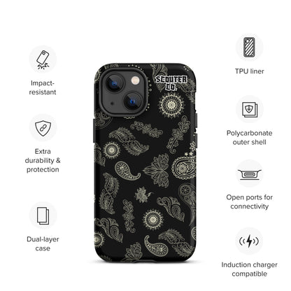 Tough Dual Layer iPhone® Case - Bandana Black / White - SCOUTER.CO