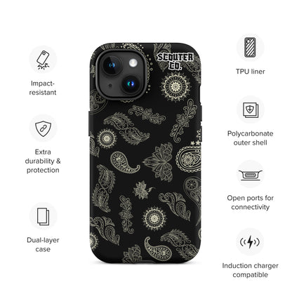 Tough Dual Layer iPhone® Case - Bandana Black / White - SCOUTER.CO