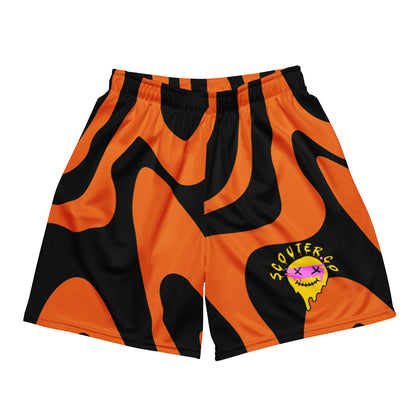 Trippy Smiley Shorts - ORANGE - SCOUTER.CO