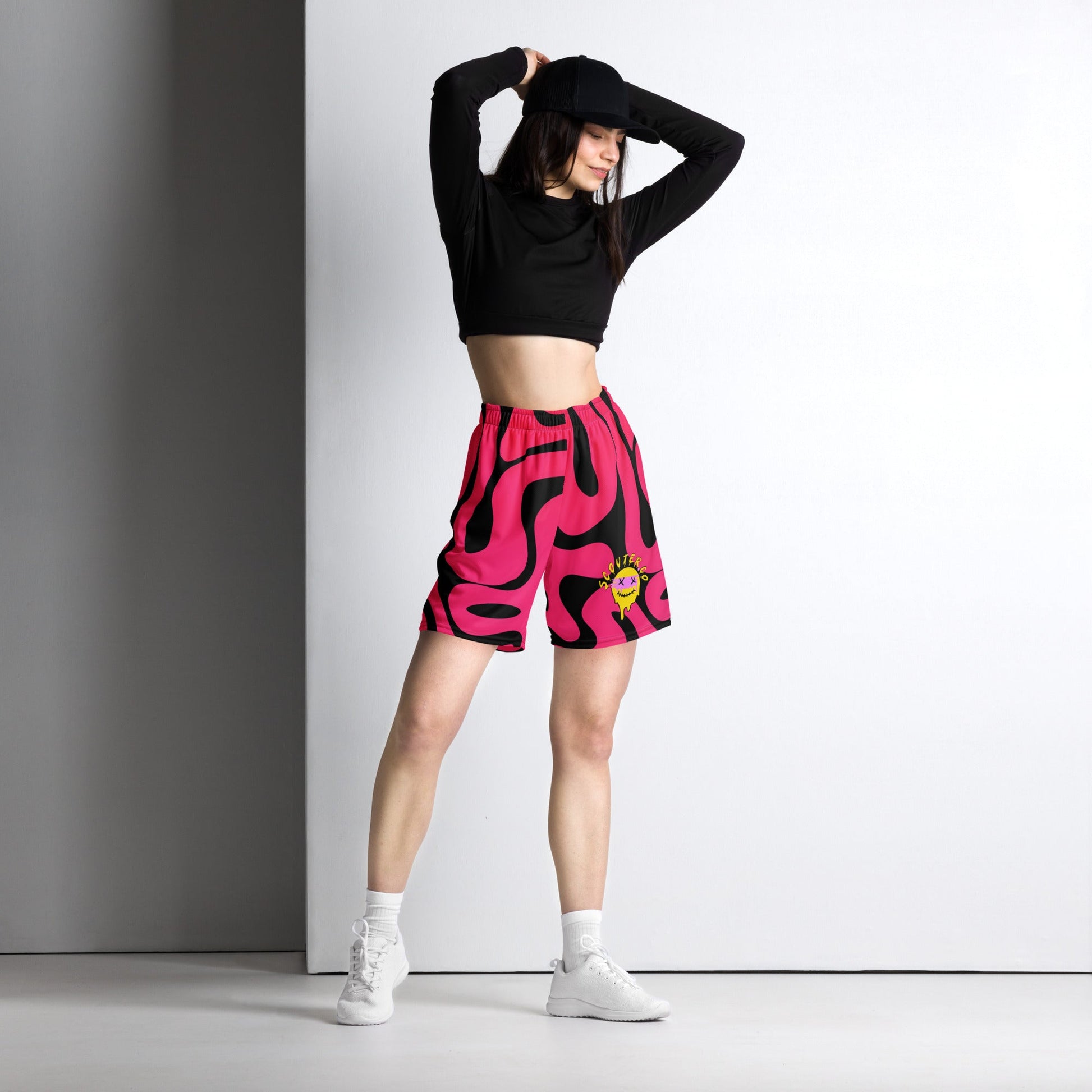 Trippy Smiley Shorts - RED - SCOUTER.CO