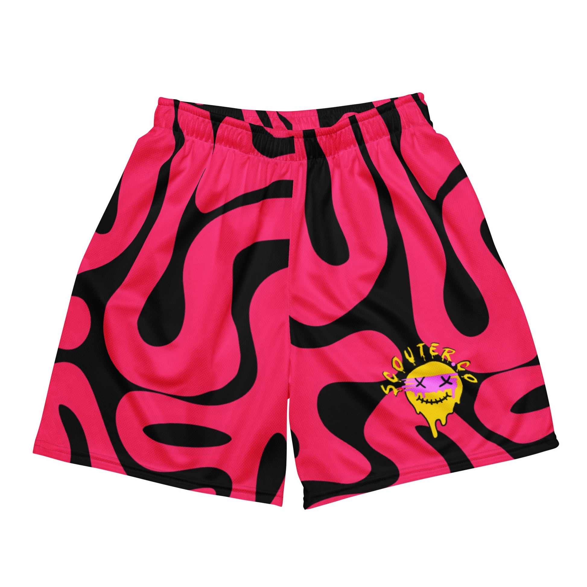 Trippy Smiley Shorts - RED - SCOUTER.CO