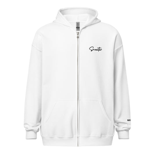 Signature "Scouter" Zip-Up Hoodie - White
