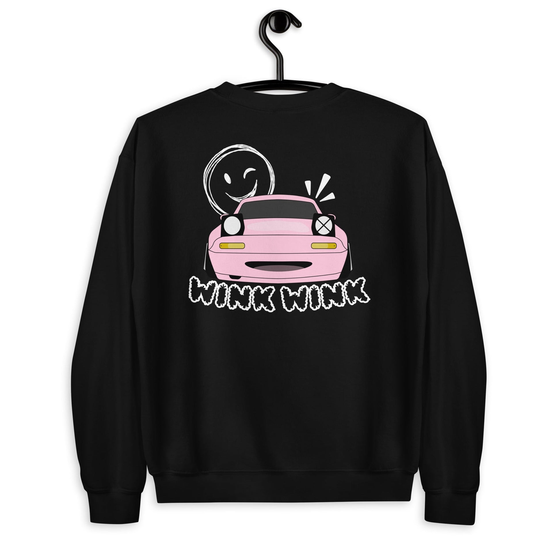 "Wink Wink" Pink Miata Crewneck - SCOUTER.CO