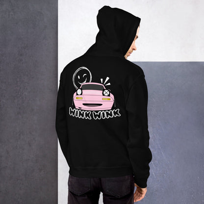 "Wink Wink" Pink Miata Hoodie - SCOUTER.CO